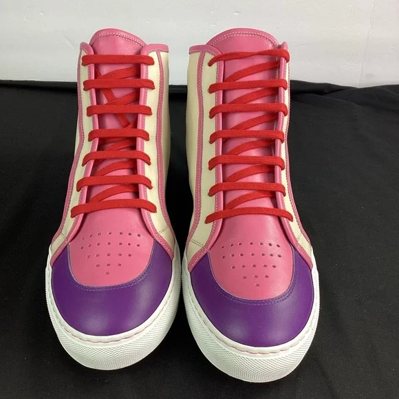 French Kiss by Donald Brooks Pink and Purple Sporty High-Top Sneakers, Men's 11 - Picture 2 of 10
